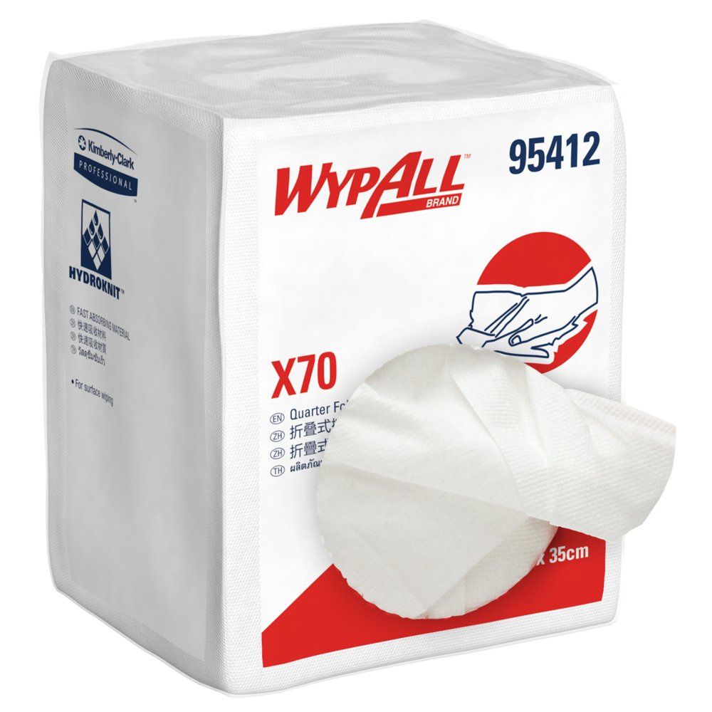 Kimberly Clark Wypall X70 Quarter Fold Wipers 95412