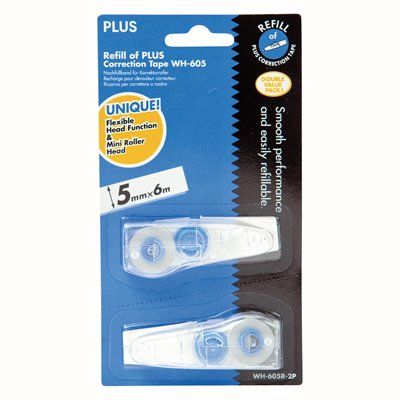 Plus Correction Tape WH605R-2P 5mm x 6m