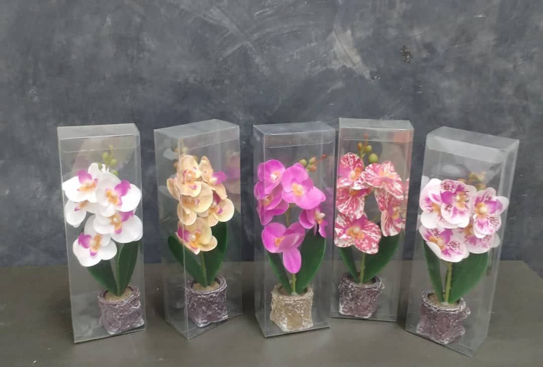 Bunga Orkid Hiasan Plastic 23cm height