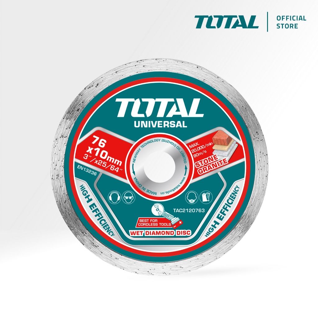 TOTAL WET DIAMOND DISC (3"/76MM/BORE 10MM) FOR ACCURATE WET CUTTING TAC2120763