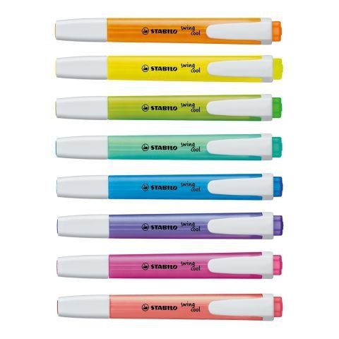 Stabilo Swing Cool Highlighter - pink, orange, yellow, green, blue, purple