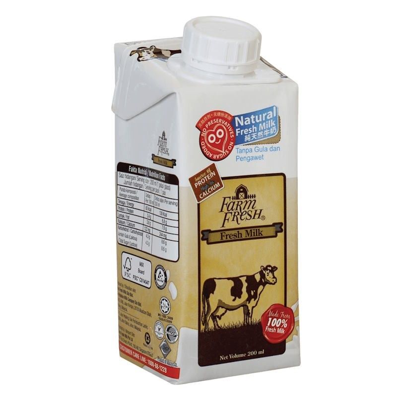 Farm Fresh UHT Fresh Milk Edge Helicap 24 x 200ml