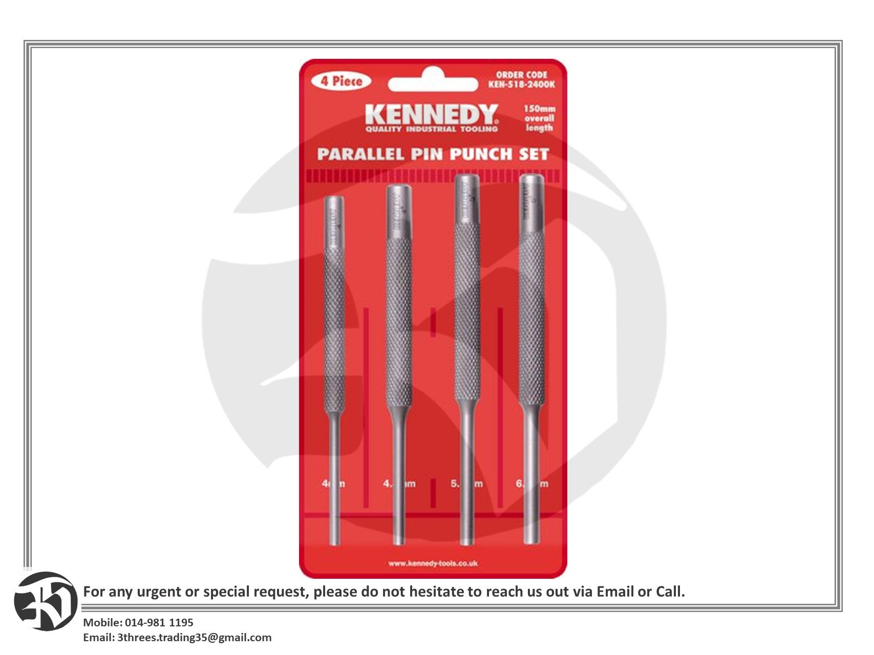 Parallel Pin Punches Set Of 4