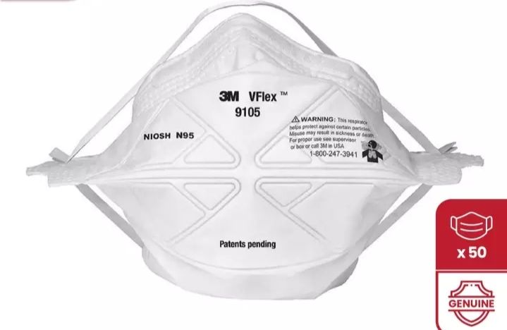 OCHA 3M 9105 (N95) V FLEX FOLDABLE PARTICULATE RESPIRATOR (50pcs/ Box) Semenanjung Only