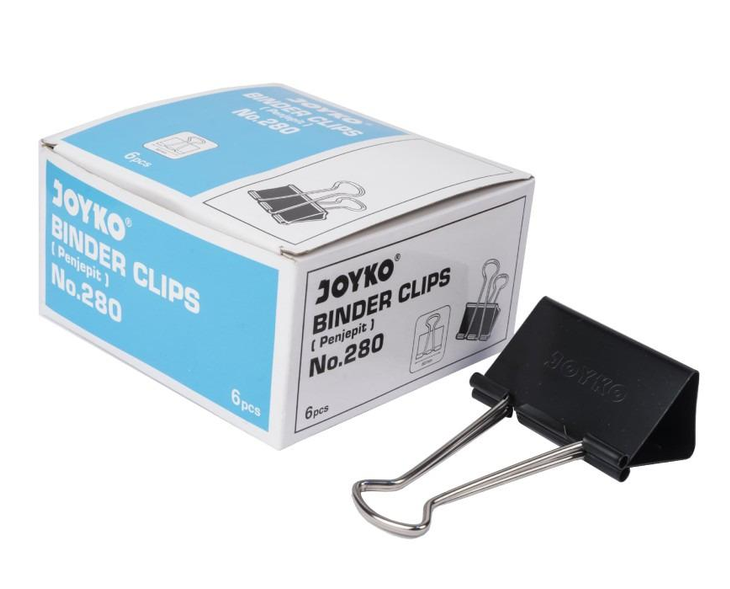 Binder Clip Paper Clip Joyko Black 280 (60mm x 6PCS)