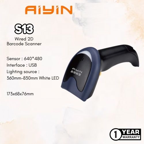 AIYIN BCS S13 WIRED BARCODE SCANNER -1D, 2D & QR Code