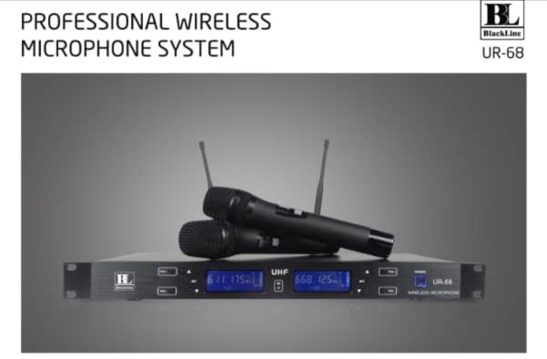 UR68 Microphone System Profesional UR68 Dual Wireless Handheld (2 Microphone)