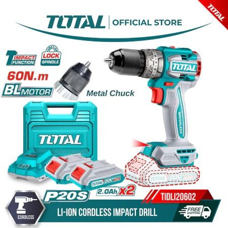 Total Li-ion 20V Brushless 66Nm Impact Drill TIDLI20668