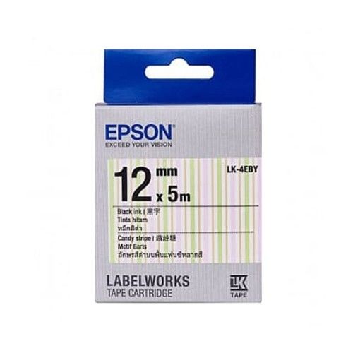 EPSON LK-4EBY 12mm Black on Candy Strip