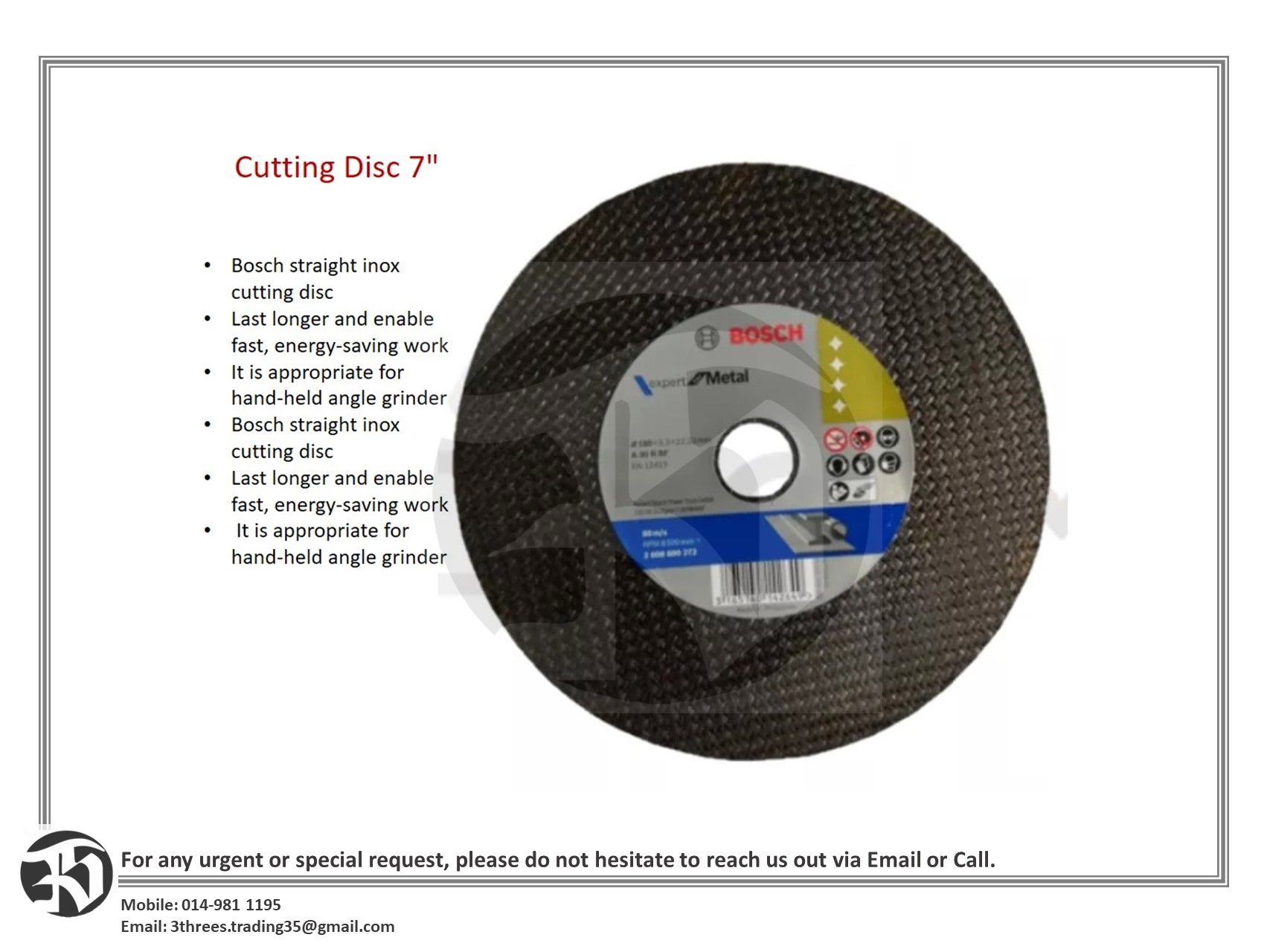 Cutting Disc 7"