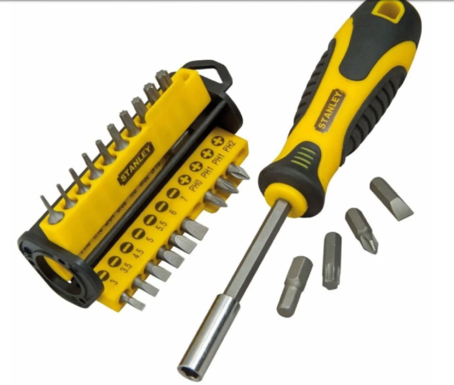 STANLEY 70885 MULTI-BIT SCREWDRIVER SET - TORX / SLOTTED / PHILIPS / HEXAGON (34 PCS)