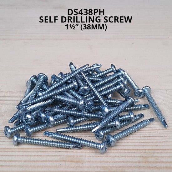 ATKC Self Drilling Screw DS438PH(ZP) #8 x 38.0mm Zinc Plated Pan Head (50PCS/PKT)