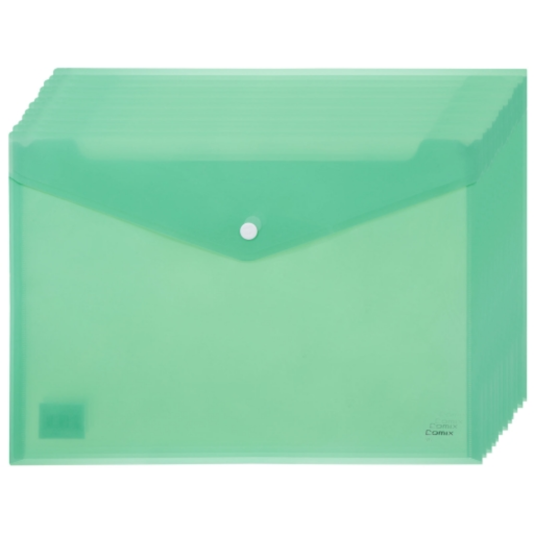 Comix 313 A4 Green Button Bag 0.13mm