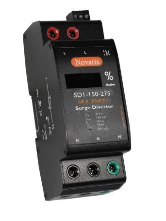 Surge Diverter, MULTIMOV, 1 Phase, 150kA, 275VAC, Digital Display, Alarm contact SD1-150-275