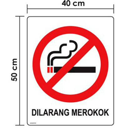 OEM Dilarang Merokok Signboard 40cm x 50cm 360gsm Art Board (Government Standard) No Smoking Signboard