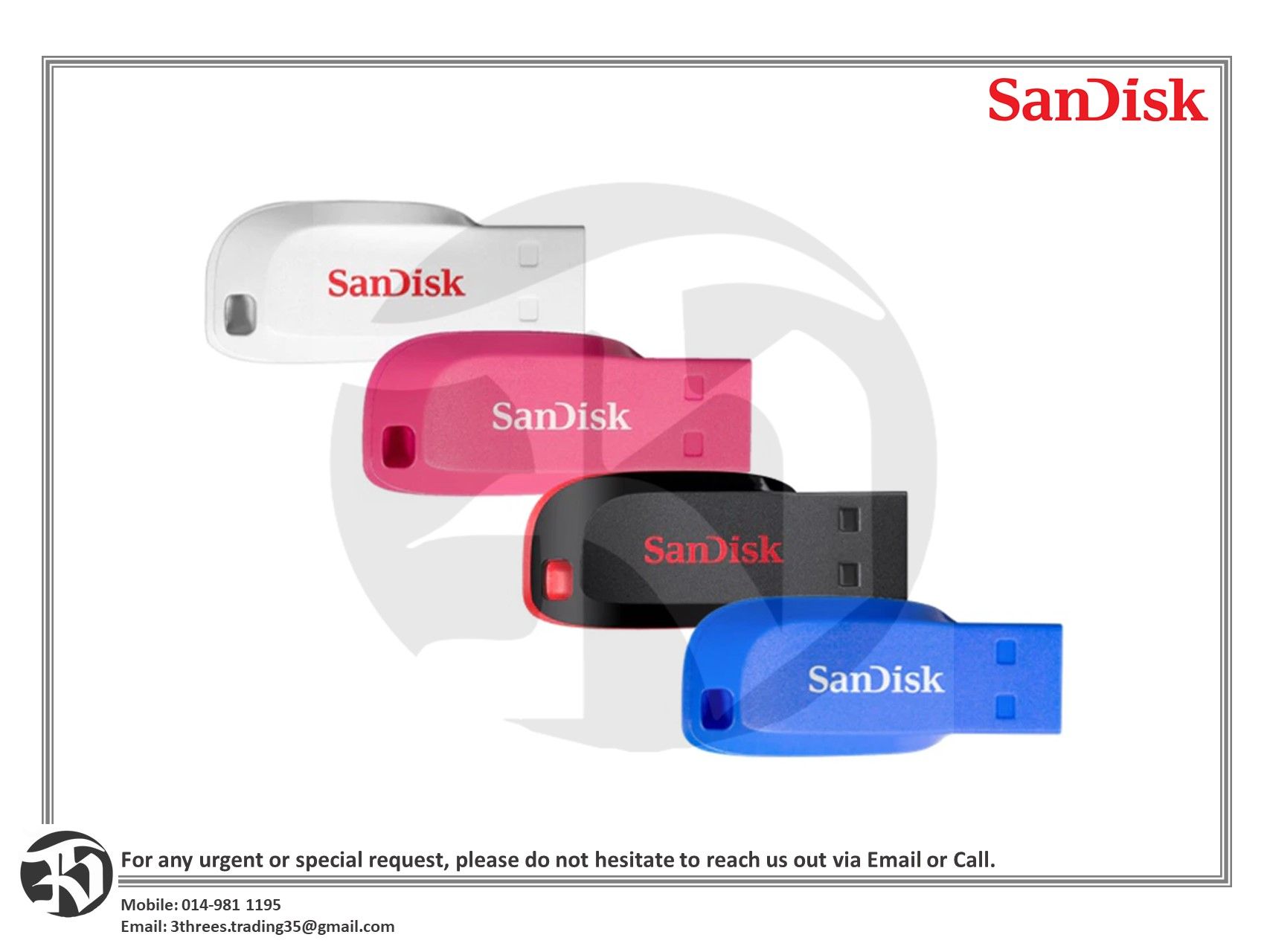 SanDisk USB 2.0 Cruzer Blade Pendrive 16GB