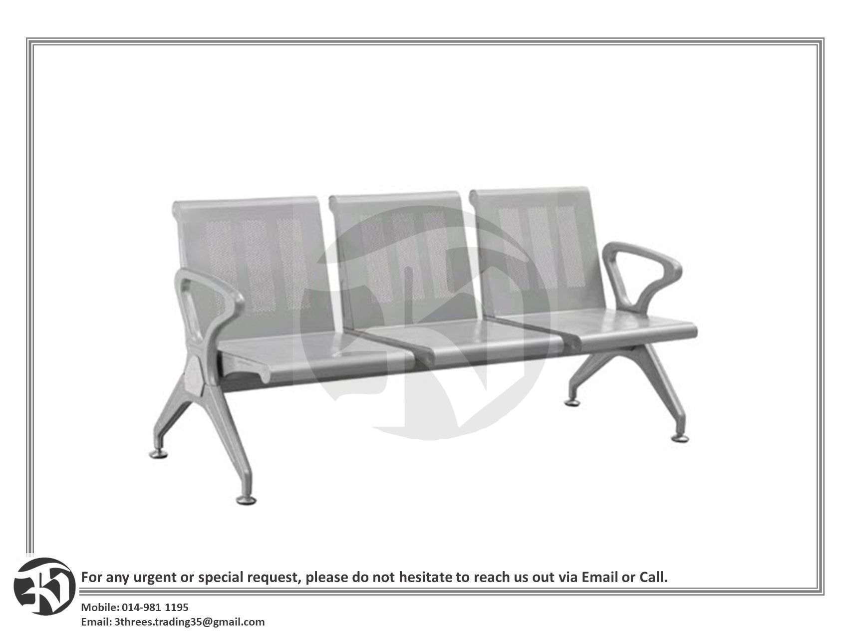 3 Seater Visitor Waiting Link Chair