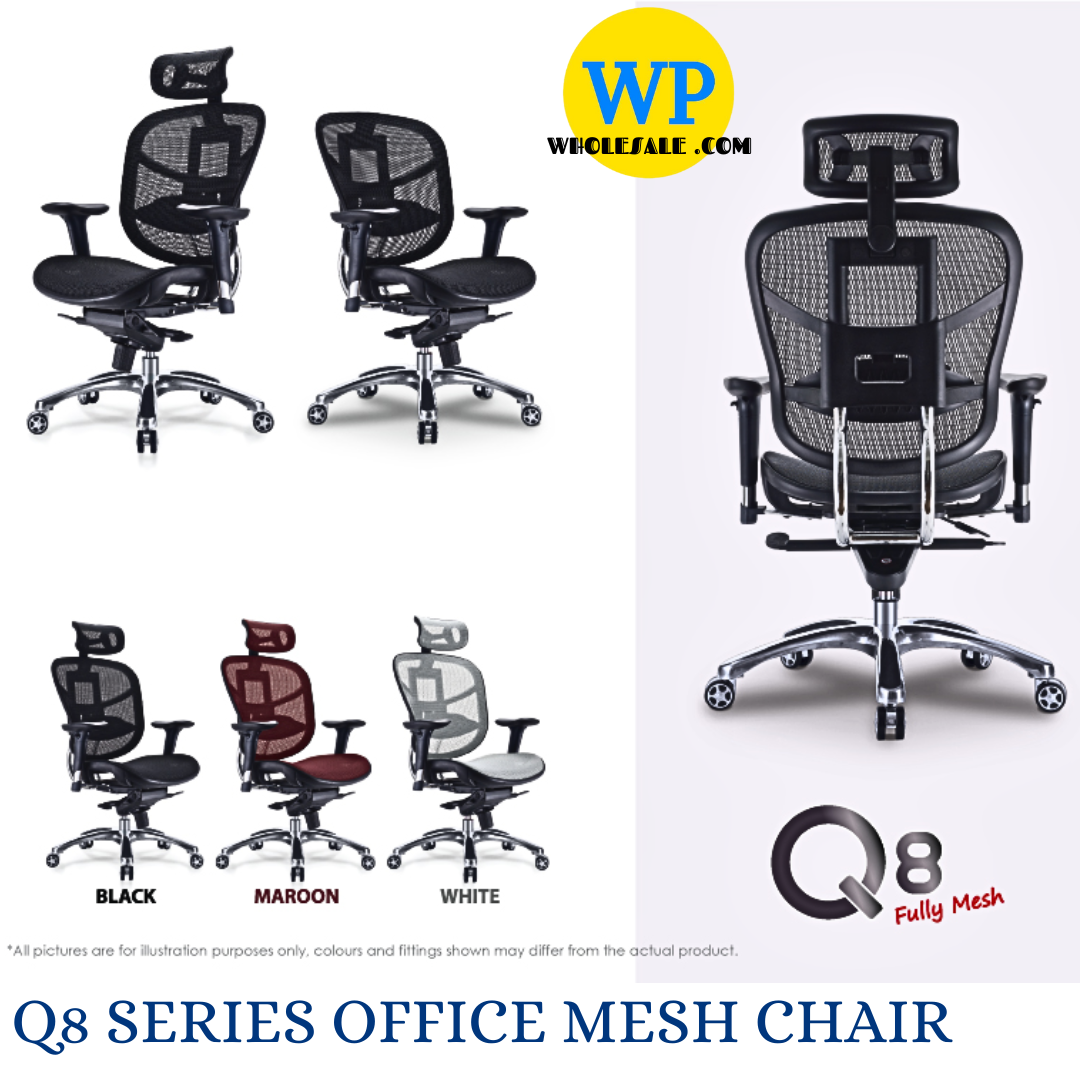 CLASSIC CHAIR Q SERIES ERGONOMIC OFFICE MESH CHAIR WITH ALUMINIUM LEG - Q8 MODEL / CLASSIC CHAIR / MESH SERIES / Q8 SERIES / ERGONOMIC MESH CHAIR / Q SERIES OFFICE CHAIR / ERGONOMIC OFFICE CHAIR / OFFICE CHAIR / MESH CHAIR / CHAIR / Q8