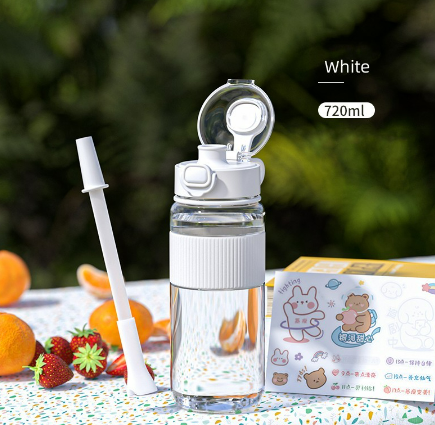 *Style Straw Cup Large Capacity Plastic Kettle Portable Summer Drinking Water Bottle