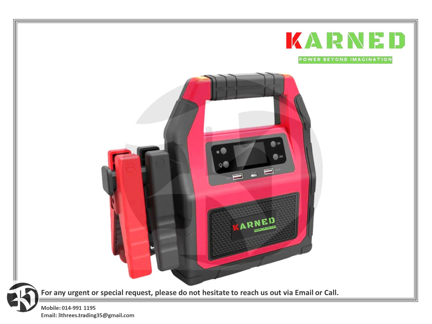 KARNED-Portable Jump Starter AI Plus 12v & 24v