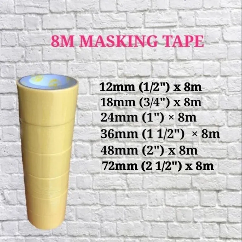 (12mm - 72mm) 8M Masking Tape