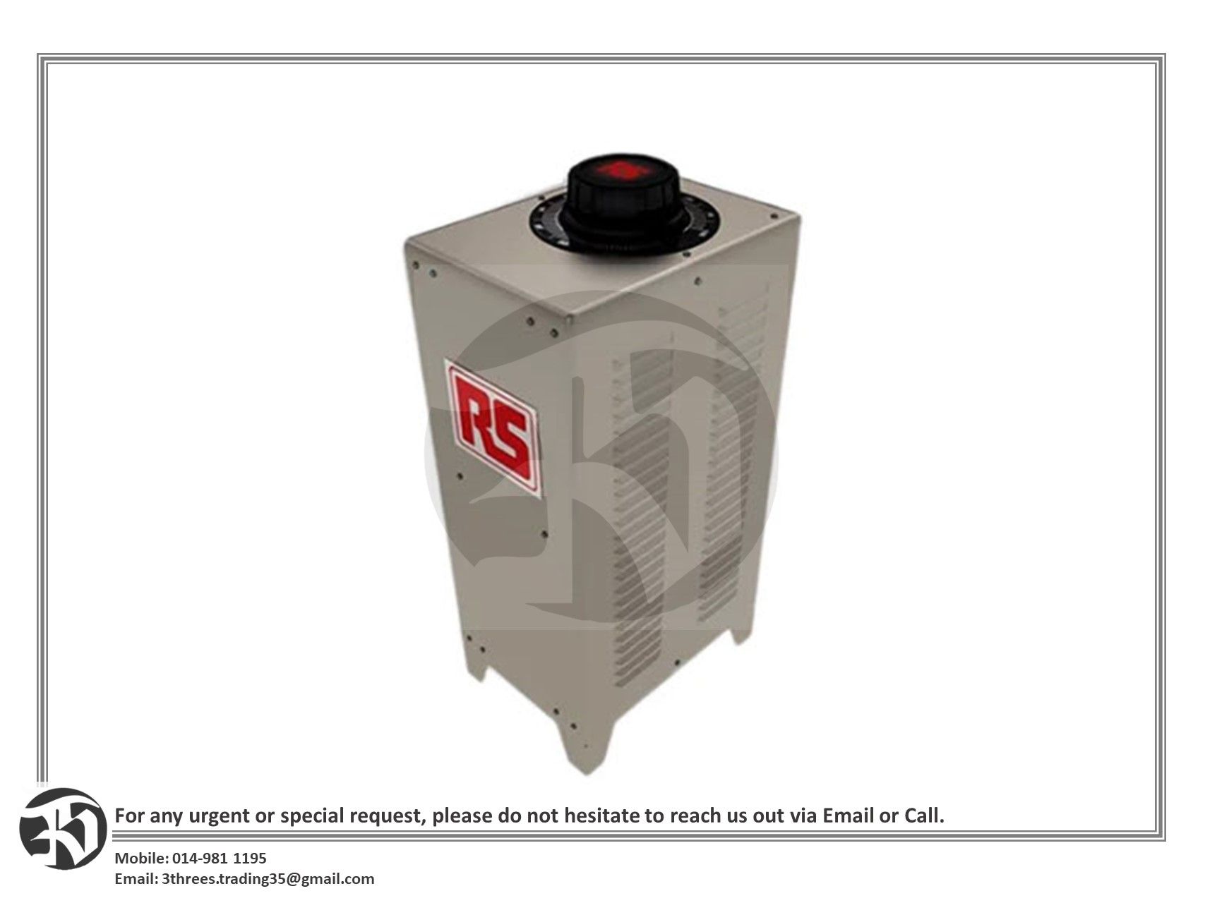 3 Phase 16.3kVA Variac, 3 Output, 415V, 20A