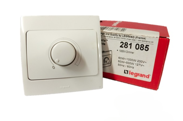 LEGRAND MALLIA 281085 1000W ROTARY CONTROL DIMMER SWITCH (WHITE)