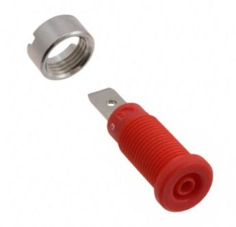Fluke PJKPL 72922-2 2mm Safety Sheathed Jack With Solder Tab, (red)