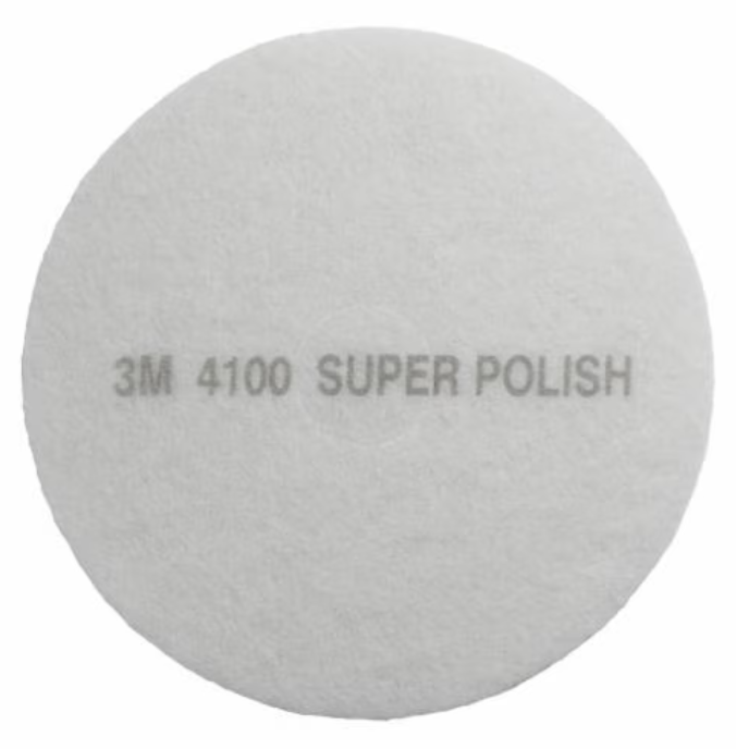 3M 4100 (16 INCH) WHITE POLISH FLOOR PAD
