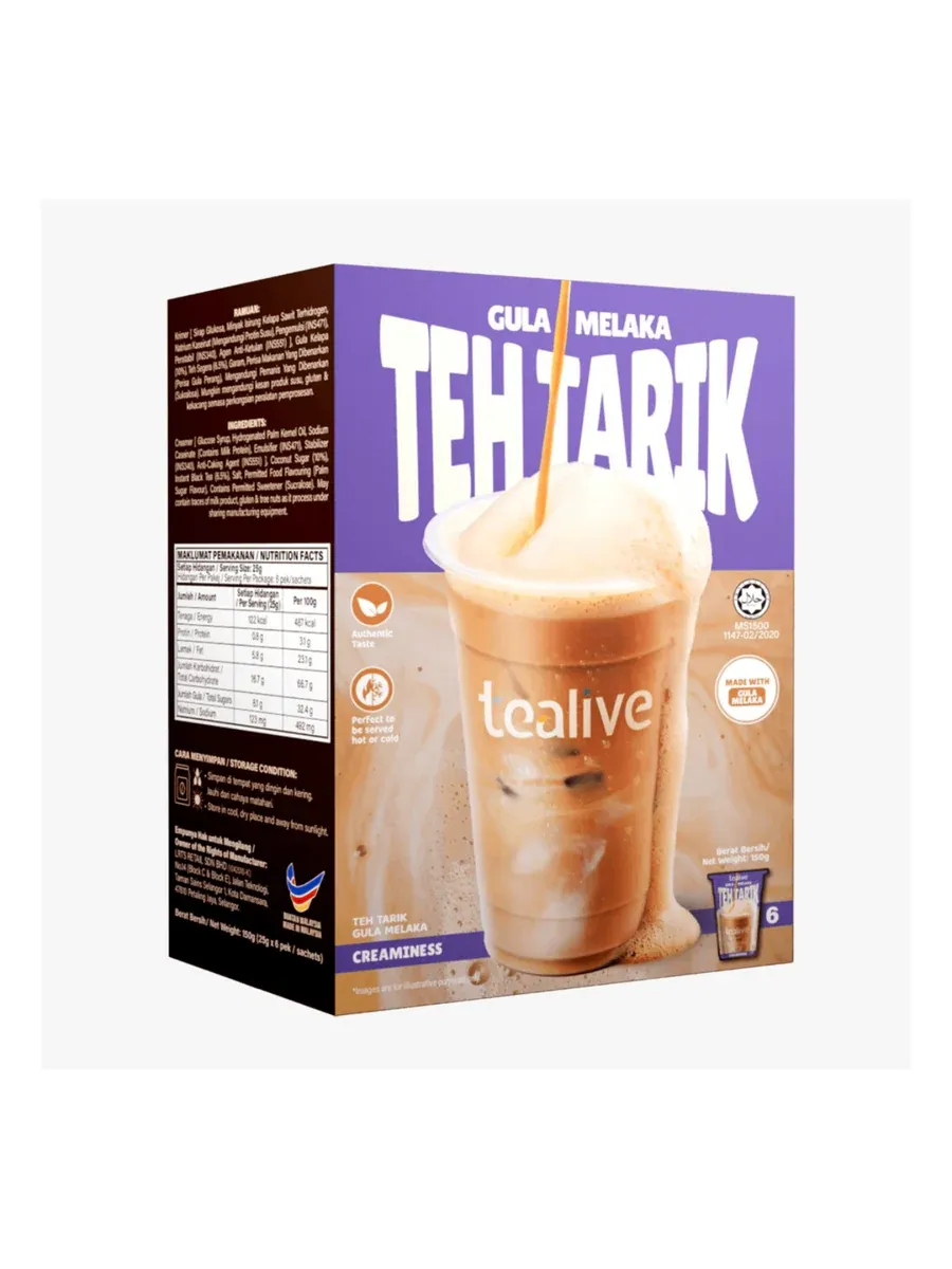 (Loose pack) Tealive Gula Melaka Teh Tarik 6s/25g 24 Box x 150g