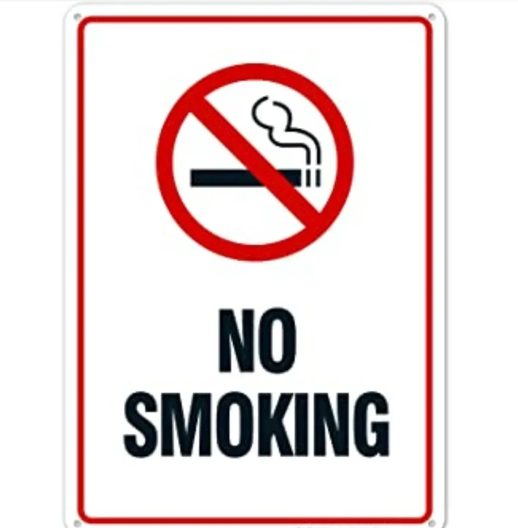 No Smoking Sign Plate