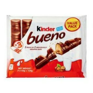 Kinder Bueno Milk & Hazelnuts Chocolate 3 x 43g T6 FlowPack