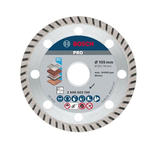 BOSCH PRO MULTI MATERIAL DIAMOND DISC, 105X20/16 MM (2608602523)
