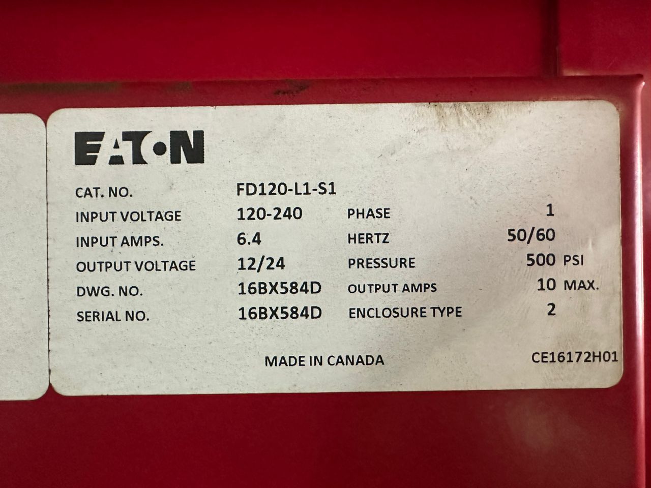 Eaton Battery Charger model