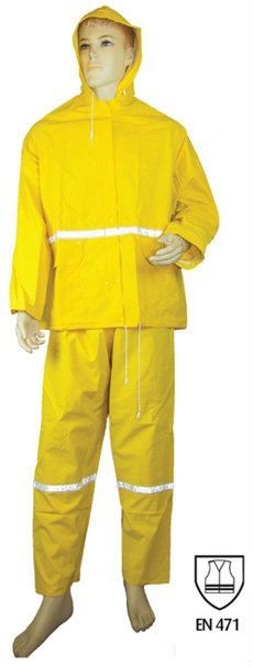 SM Heavy Duty Rain Suit with Reflector EN 471 Color: Yellow