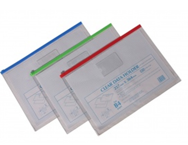 CLEAR DATA HOLDER B5 with zipper slide