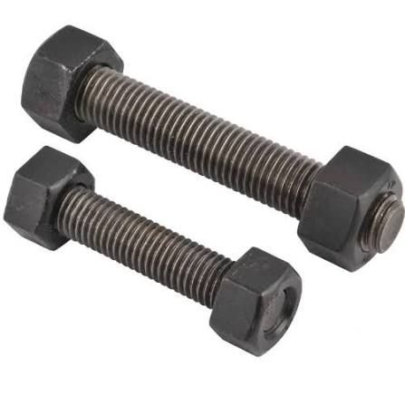 1-1/4" x 200mm B16 STUDBOLT c/w  2 nos of Gr 4/7 Hex nut - Plain