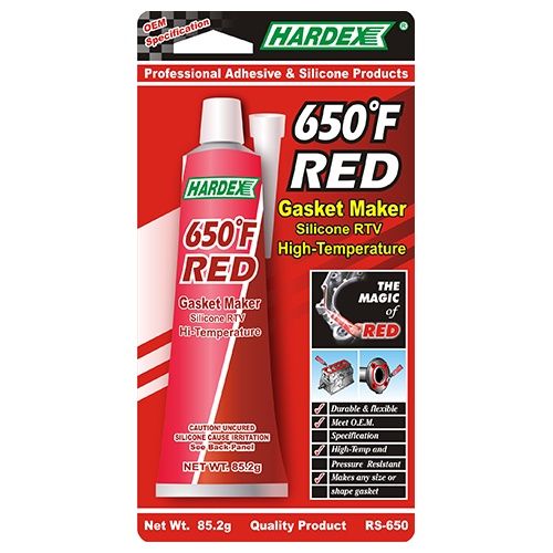 HARDEX RS-650 HIGH TEMPERATURE 650°F RED SILICONE RTV GASKET MAKER (85.2G)