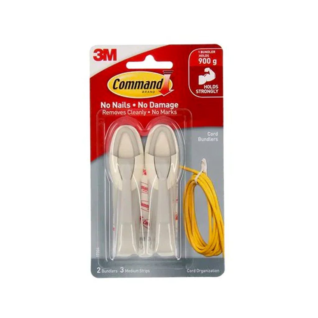 3M COMMAND CORD BUNDLERS, 17304, HOLDS UP TO 900G (2 PCS/PACK)