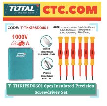TOTAL - 7pcs Insulated Precision Screwdriver Set (T-THKIPSD0601) / Precision Screwdriver / Screwdriver / Insulated