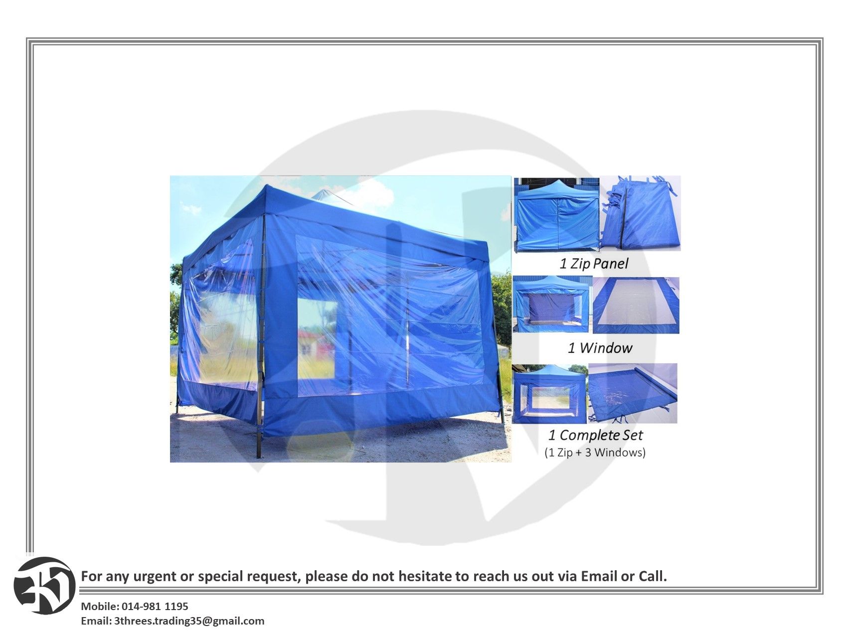 Side Wall Extension for 10 x 10ft Canopy