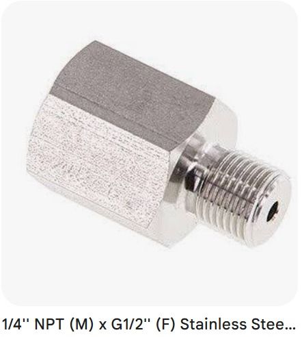 1/2" NPT (Female) to 1/4" NPT (Male)