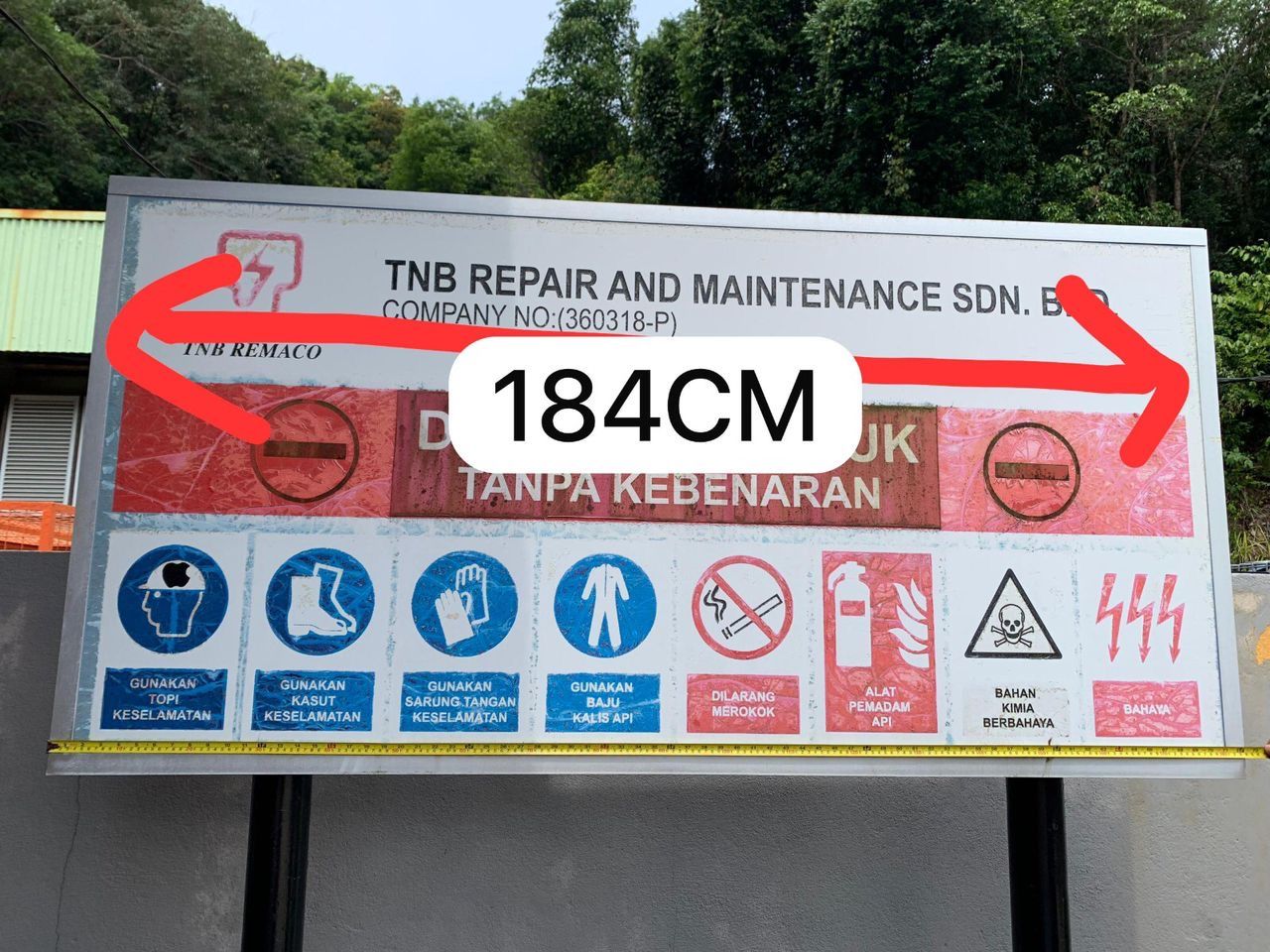 Signage TNB Repair 184cm x 92cm