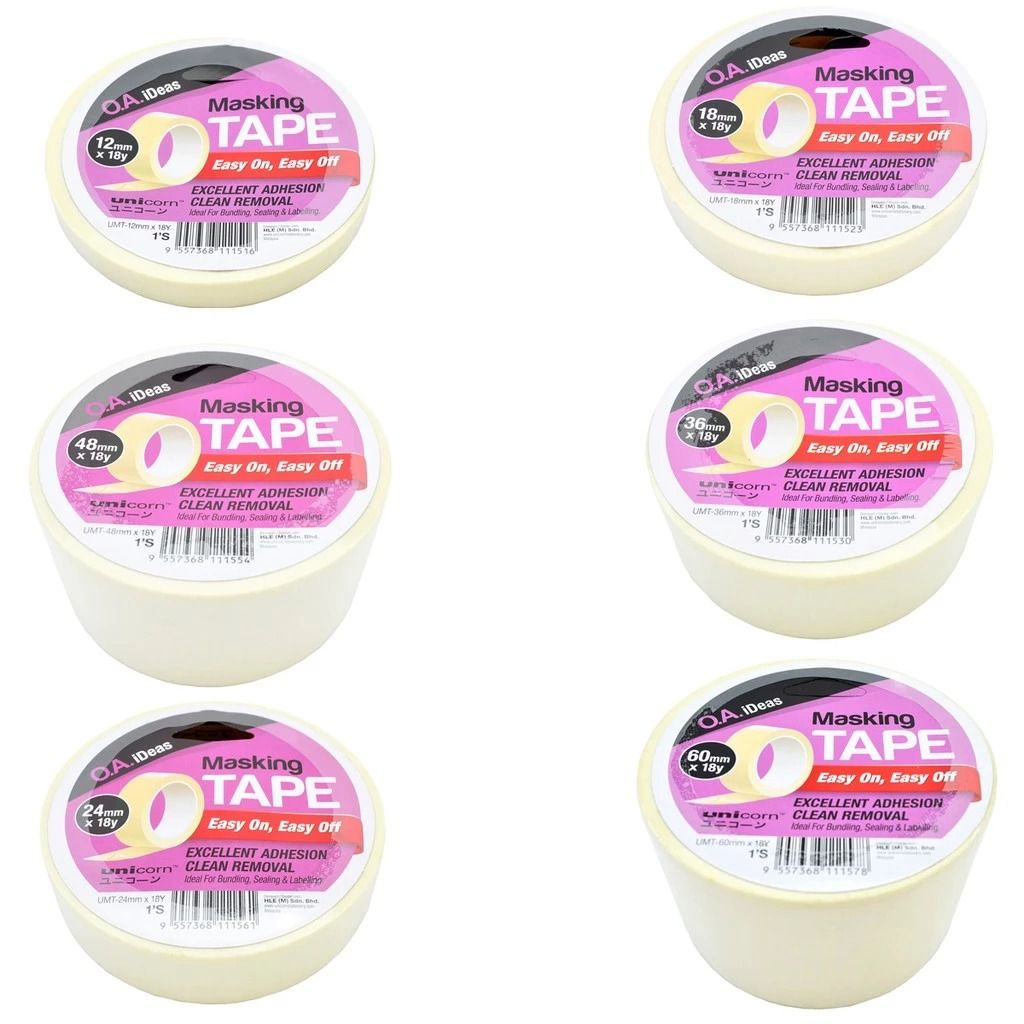 Unicorn Masking Tape (3 Pcs) UMT-48MMX18-3'S
