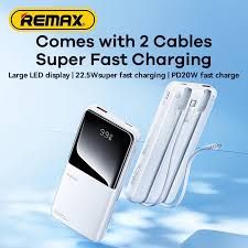 REMAX RPP-679 Cynlle Series 10000mAh PD20W + QC22.5W WITH DUAL CABLE POWERBANK