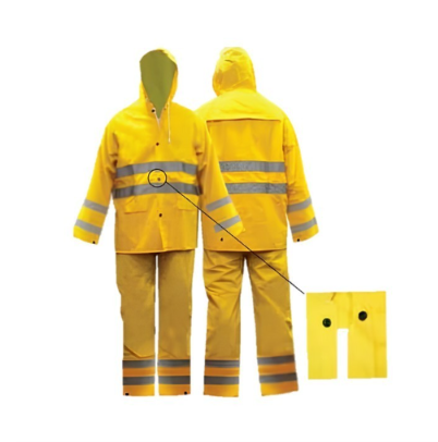 PICASAF HEAVY DUTY RAINSUIT LINING (REFLECTIVE)  RAINCOAT BAJU HUJAN TEBAL YELLOW JAKET JAS HUJAN-XXL
