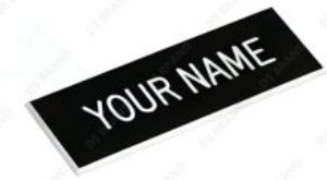 Black acrylic plates with white wording (35mmL x 15mmW)