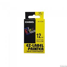 Casio EZ-Label Printer Tape Cartridge Black On Yellow 12mm / Casio / Casio EZ-Label Printer / Tape Cartridge / Black On Yellow / SIZE 12mm