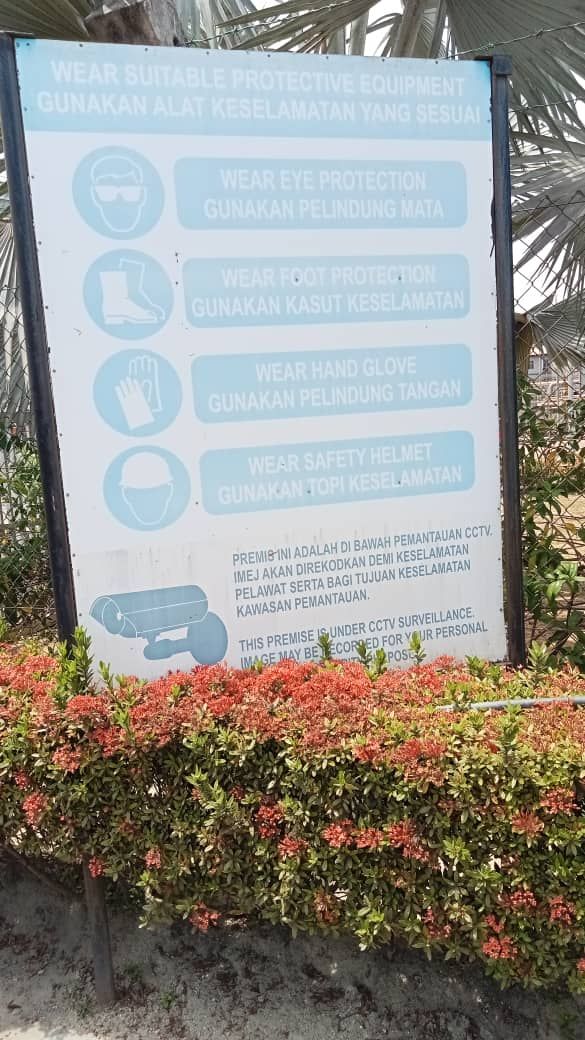 ACP signage c/w stainless steel poles