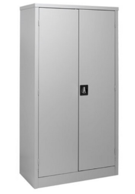 Steel storage cabinet double swing door (915W x 457D x 1828H mm) light grey